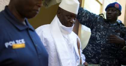 Yahya Jammeh, pictured in December 2016, ruled the tiny West African country of The Gambia for 22 years. By MARCO LONGARI (AFP/File)