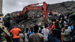 A search was ongoing at the site of the landfill collapse.  By - (AFP)