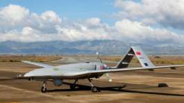 A Turkish Bayraktar TB2 drone, which Ethiopia is known to have bought to help battle insurgents.  By Birol BEBEK (AFP/File)