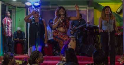 Bikutsi's raunchy lyrics and provocative dancing quickly draw appreciative laughter. By STR (AFP)
