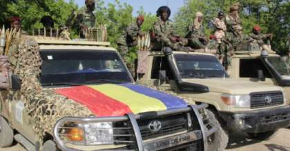 Chadian soldiers who had been in Nigeria this month returned to Chad to patrol the Lake Chad area. By AUDU MARTE (AFP)