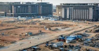 Construction of ministerial buildings at the governmental district in the new administrative capital, some 50 kilometres east of the capital Cairo. By PEDRO COSTA GOMES (AFP)