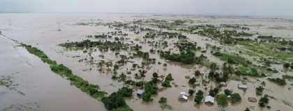 Flood zone: The land west of the city of Beira has been turned almost into an inland sea.  By Handout (UN World Food Programme/AFP)