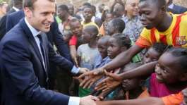 French President Emmanuel Macron on a visit toBurkina Faso capital Ouagadougou in 2017.  By ludovic MARIN (AFP)