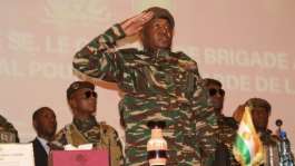General Abdourahamane Tianis presidential guard repelled an assault on the presidential palace.  By - (AFP)