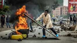 Kenyas public transport system was paralysed when protesters barricaded roads over fuel price hikes.  By Luis TATO (AFP)