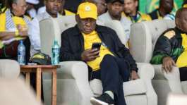President Cyril Ramaphosa has taken time off to recover.  By EMMANUEL CROSET (AFP/File)
