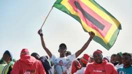 President Emmerson Mnangagwa was elected to a second five-year term in 2023.  By Jekesai NJIKIZANA (AFP)
